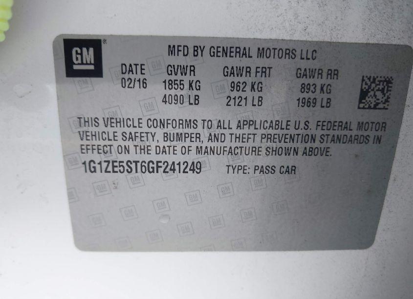 Photo 9 of 2016 Chevrolet Malibu 1LT (VIN 1G1ZE5ST6GF241249)