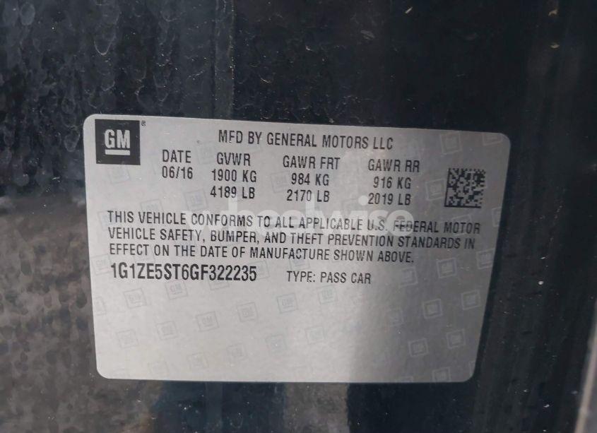 Photo 9 of 2016 Chevrolet Malibu 1LT (VIN 1G1ZE5ST6GF322235)