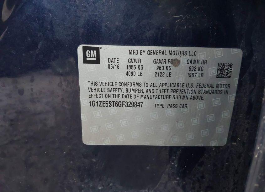 Photo 9 of 2016 Chevrolet Malibu 1LT (VIN 1G1ZE5ST6GF329847)