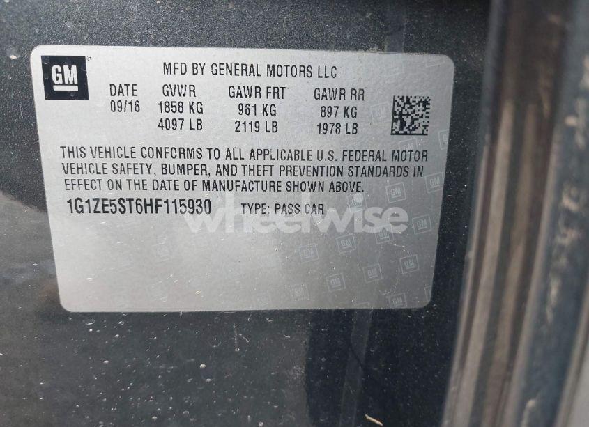 Photo 9 of 2017 Chevrolet Malibu 1LT (VIN 1G1ZE5ST6HF115930)