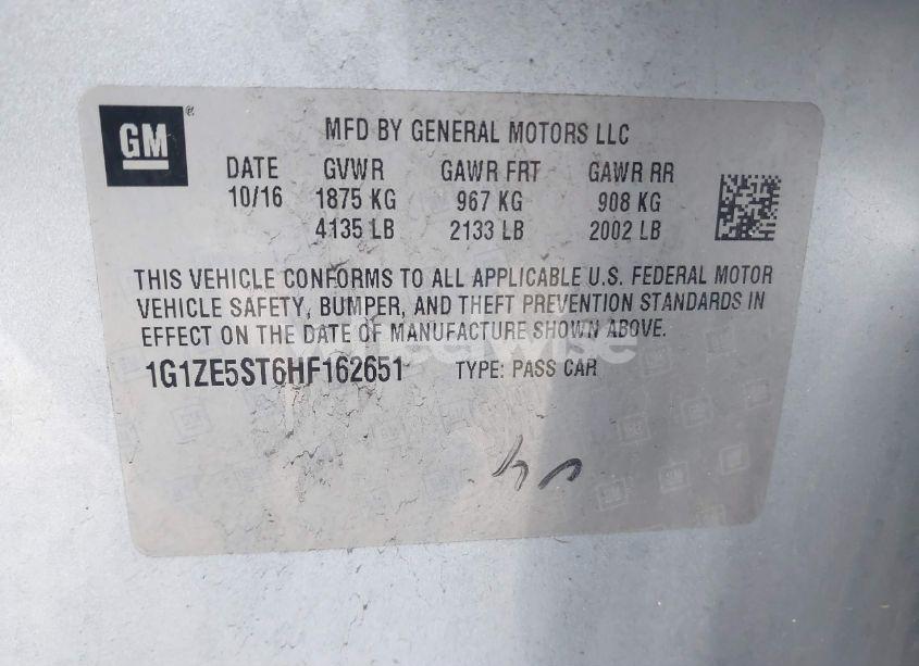 Photo 9 of 2017 Chevrolet Malibu 1LT (VIN 1G1ZE5ST6HF162651)