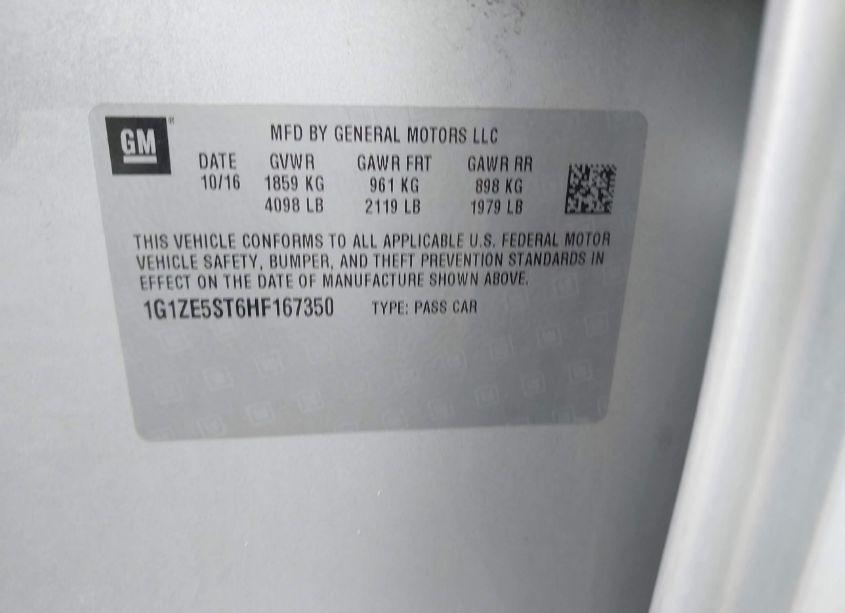 Photo 9 of 2017 Chevrolet Malibu 1LT (VIN 1G1ZE5ST6HF167350)