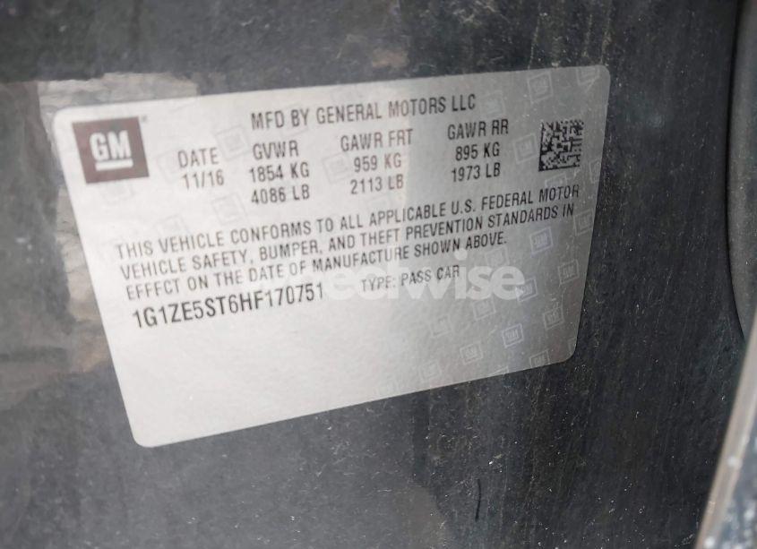 Photo 9 of 2017 Chevrolet Malibu 1LT (VIN 1G1ZE5ST6HF170751)