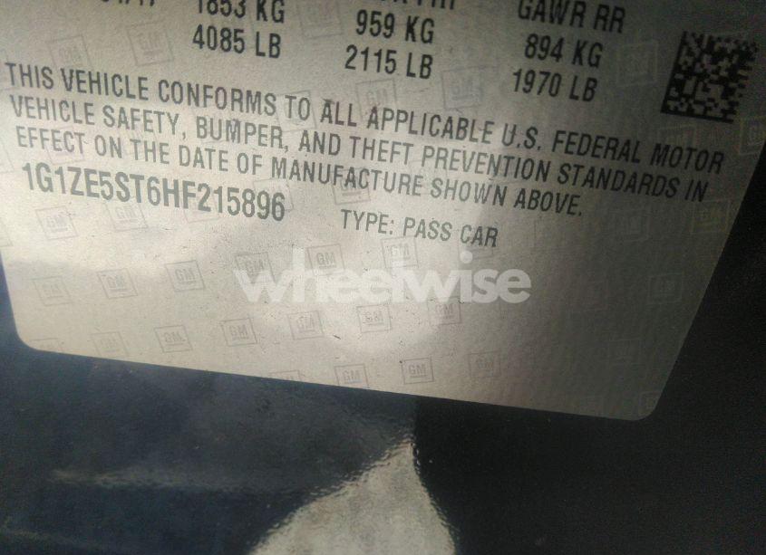 Photo 9 of 2017 Chevrolet Malibu 1LT (VIN 1G1ZE5ST6HF215896)