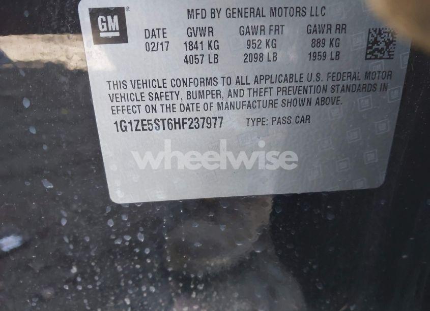 Photo 9 of 2017 Chevrolet Malibu 1LT (VIN 1G1ZE5ST6HF237977)