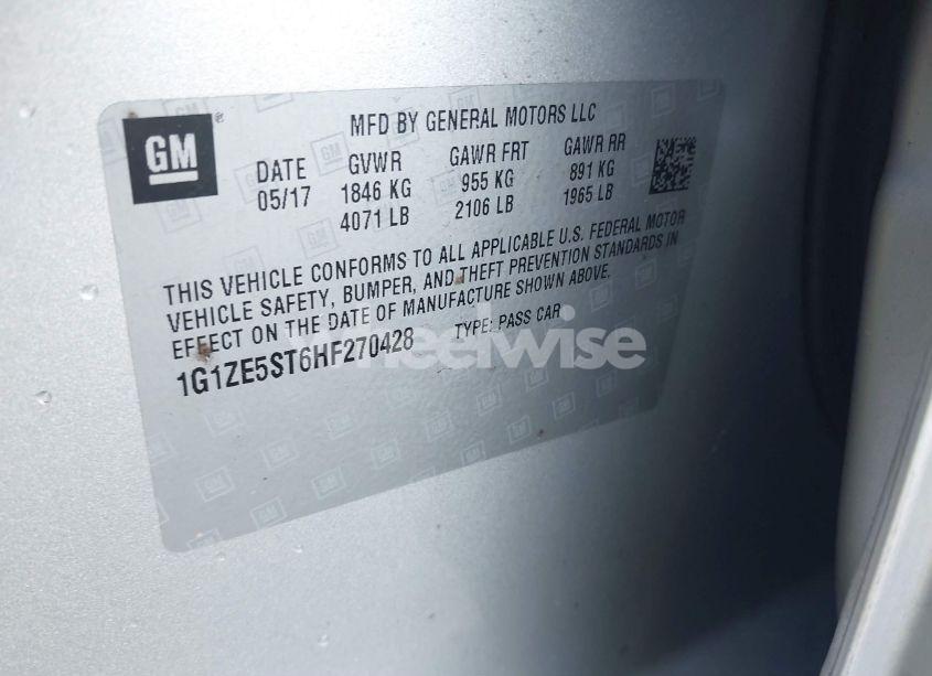 Photo 9 of 2017 Chevrolet Malibu 1LT (VIN 1G1ZE5ST6HF270428)