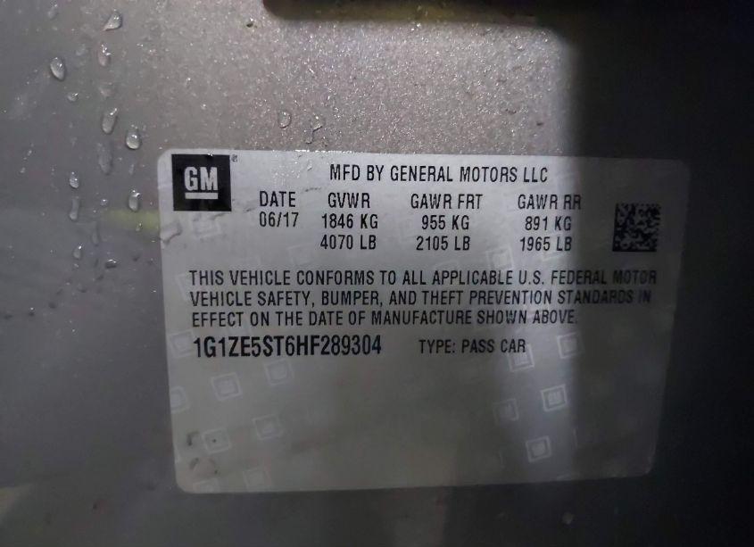 Photo 9 of 2017 Chevrolet Malibu 1LT (VIN 1G1ZE5ST6HF289304)