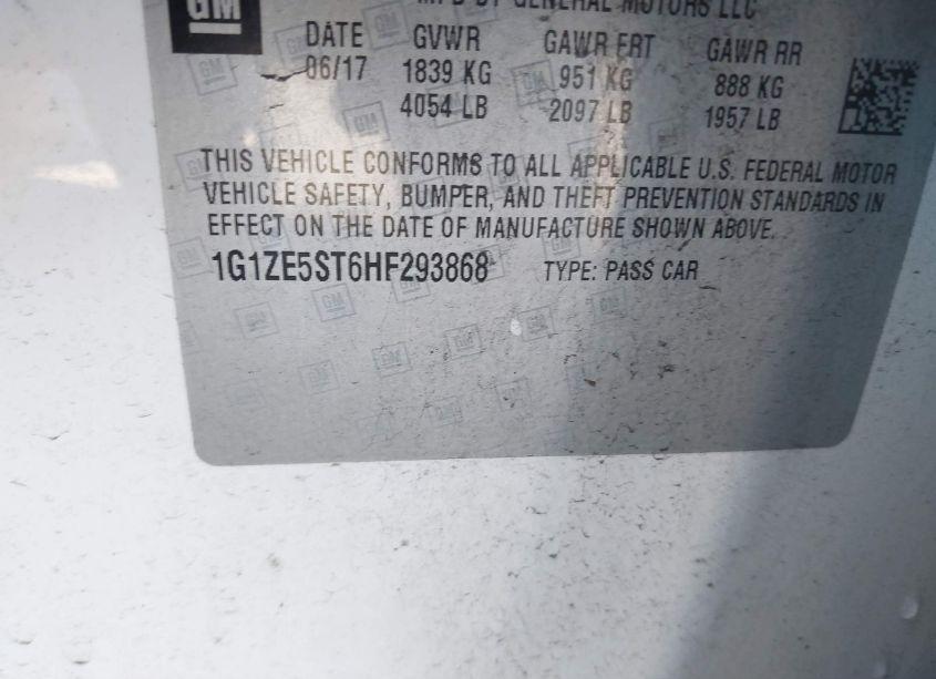 Photo 9 of 2017 Chevrolet Malibu 1LT (VIN 1G1ZE5ST6HF293868)