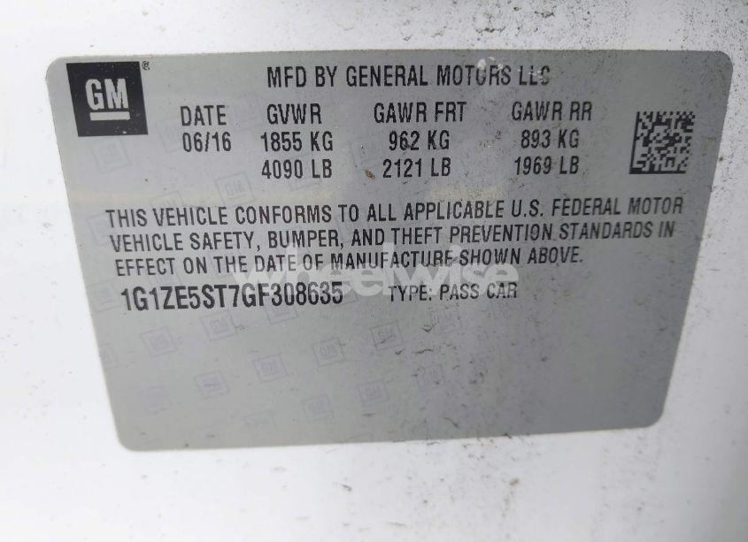 Photo 9 of 2016 Chevrolet Malibu 1LT (VIN 1G1ZE5ST7GF308635)