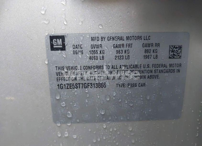 Photo 9 of 2016 Chevrolet Malibu 1LT (VIN 1G1ZE5ST7GF313866)