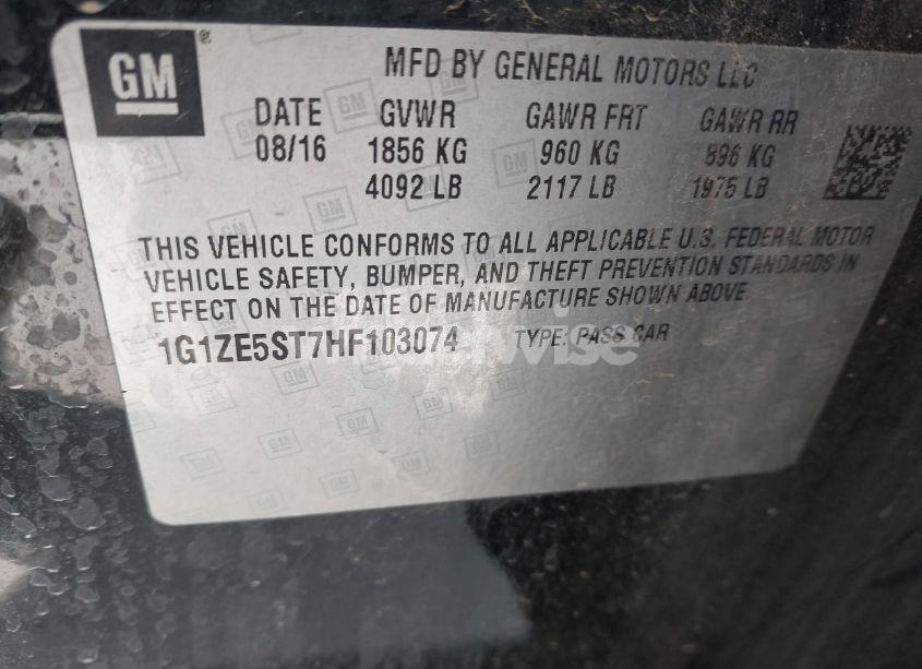 Photo 9 of 2017 Chevrolet Malibu 1LT (VIN 1G1ZE5ST7HF103074)