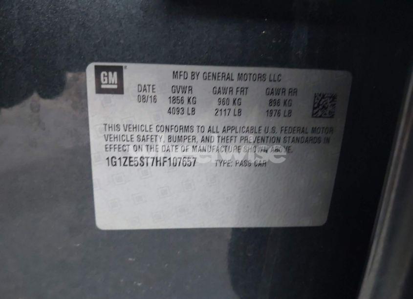 Photo 9 of 2017 Chevrolet Malibu 1LT (VIN 1G1ZE5ST7HF107657)