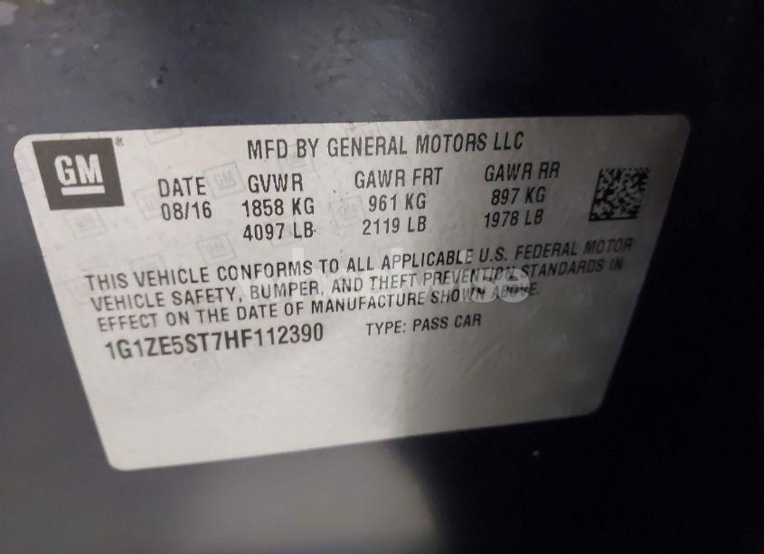 Photo 9 of 2017 Chevrolet Malibu 1LT (VIN 1G1ZE5ST7HF112390)