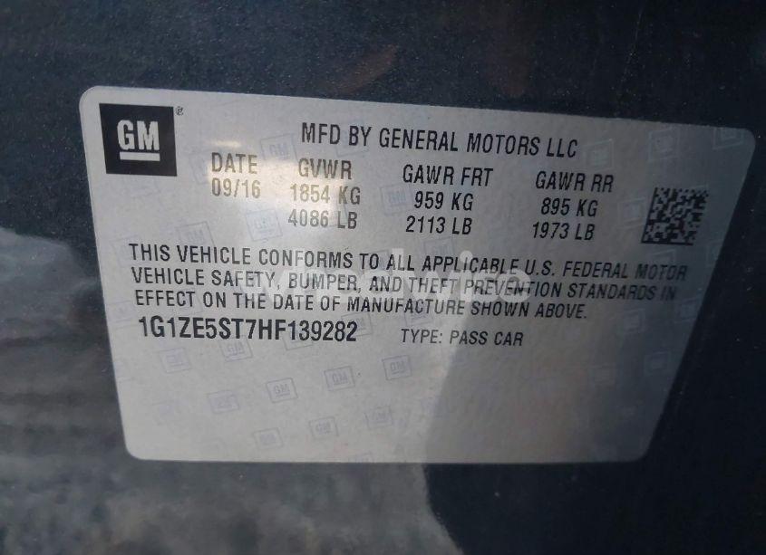 Photo 9 of 2017 Chevrolet Malibu 1LT (VIN 1G1ZE5ST7HF139282)