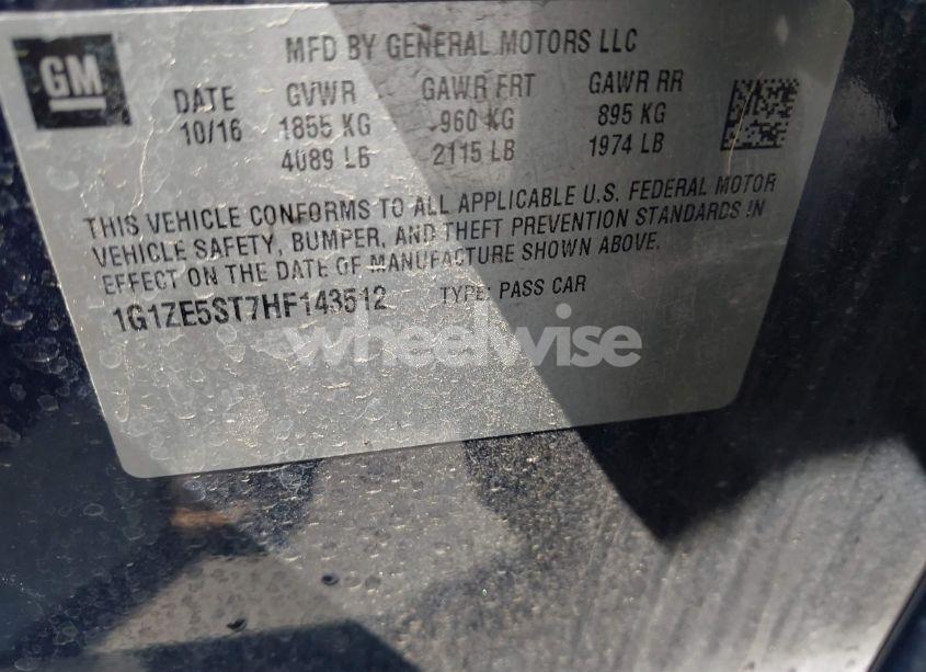 Photo 9 of 2017 Chevrolet Malibu 1LT (VIN 1G1ZE5ST7HF143512)