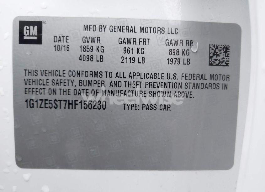 Photo 9 of 2017 Chevrolet Malibu 1LT (VIN 1G1ZE5ST7HF156230)