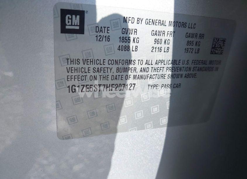 Photo 9 of 2017 Chevrolet Malibu 1LT (VIN 1G1ZE5ST7HF207127)