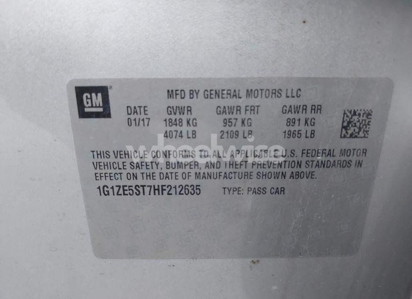 Photo 9 of 2017 Chevrolet Malibu 1LT (VIN 1G1ZE5ST7HF212635)