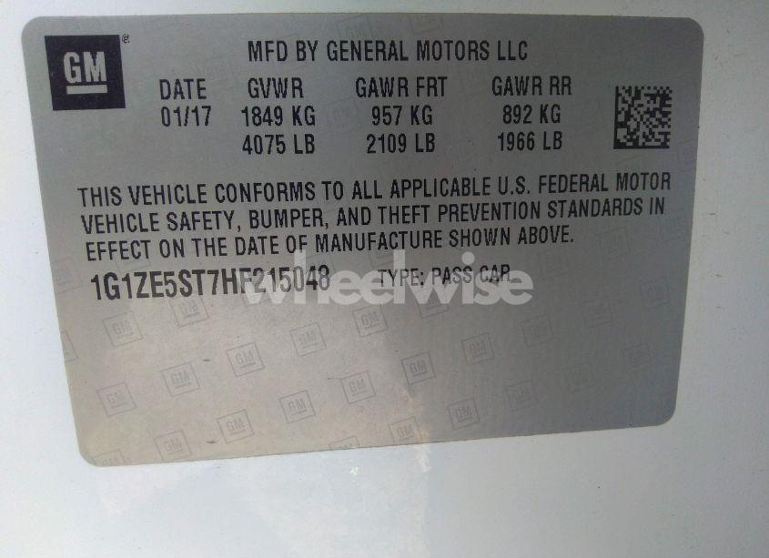 Photo 9 of 2017 Chevrolet Malibu 1LT (VIN 1G1ZE5ST7HF215048)