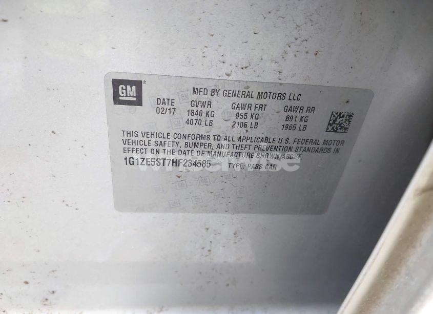 Photo 9 of 2017 Chevrolet Malibu 1LT (VIN 1G1ZE5ST7HF234585)