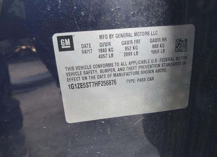 Photo 9 of 2017 Chevrolet Malibu 1LT (VIN 1G1ZE5ST7HF256876)