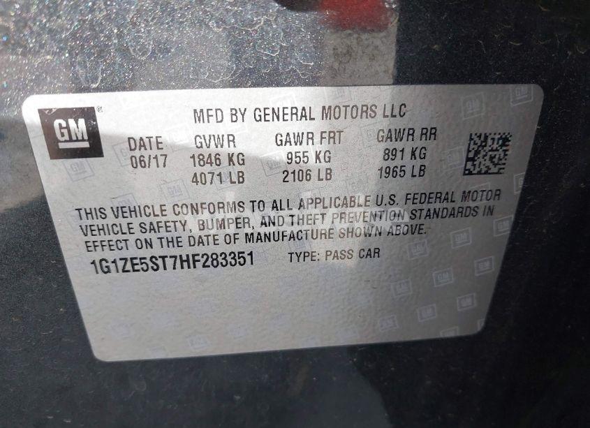 Photo 9 of 2017 Chevrolet Malibu 1LT (VIN 1G1ZE5ST7HF283351)