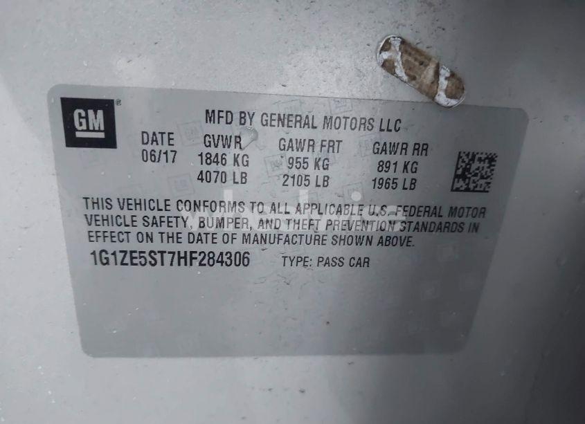 Photo 9 of 2017 Chevrolet Malibu 1LT (VIN 1G1ZE5ST7HF284306)