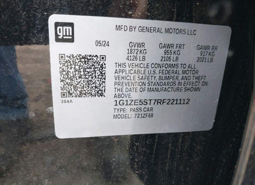 Photo 9 of 2024 Chevrolet Malibu FWD 2LT (VIN 1G1ZE5ST7RF221112)