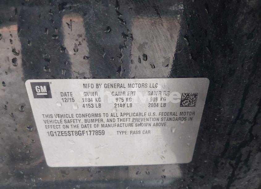 Photo 9 of 2016 Chevrolet Malibu 1LT (VIN 1G1ZE5ST8GF177859)