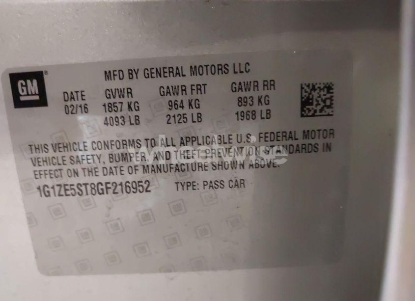 Photo 9 of 2016 Chevrolet Malibu 1LT (VIN 1G1ZE5ST8GF216952)