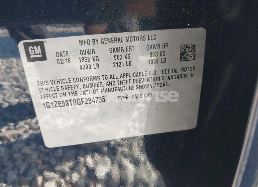 Photo 9 of 2016 Chevrolet Malibu 1LT (VIN 1G1ZE5ST8GF234755)