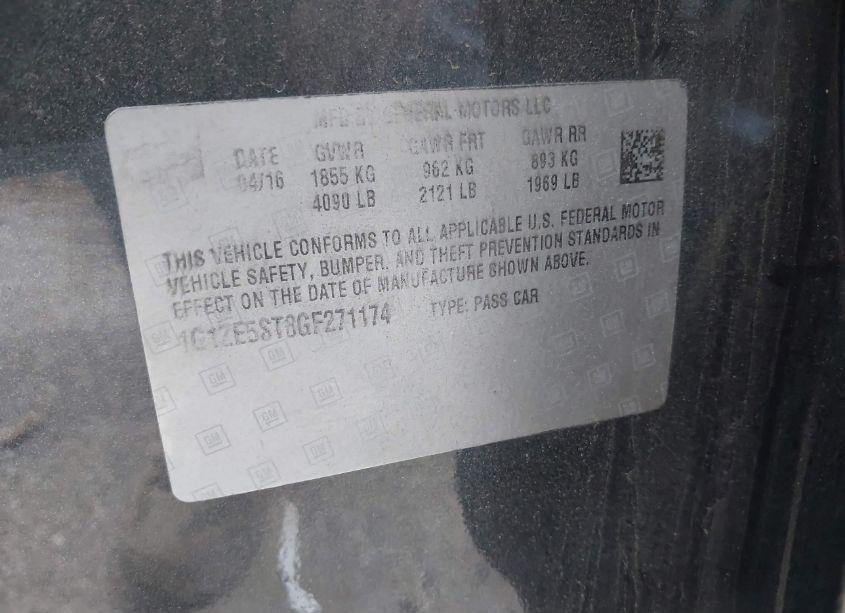 Photo 9 of 2016 Chevrolet Malibu 1LT (VIN 1G1ZE5ST8GF271174)