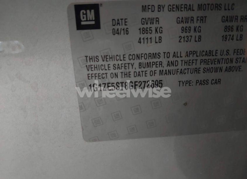 Photo 9 of 2016 Chevrolet Malibu 1LT (VIN 1G1ZE5ST8GF272695)