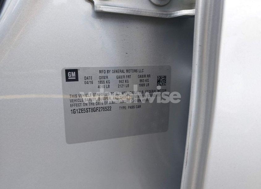 Photo 9 of 2016 Chevrolet Malibu LT (VIN 1G1ZE5ST8GF276522)