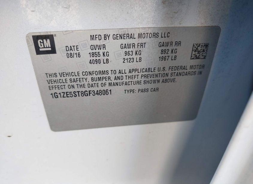 Photo 9 of 2016 Chevrolet Malibu 1LT (VIN 1G1ZE5ST8GF348061)