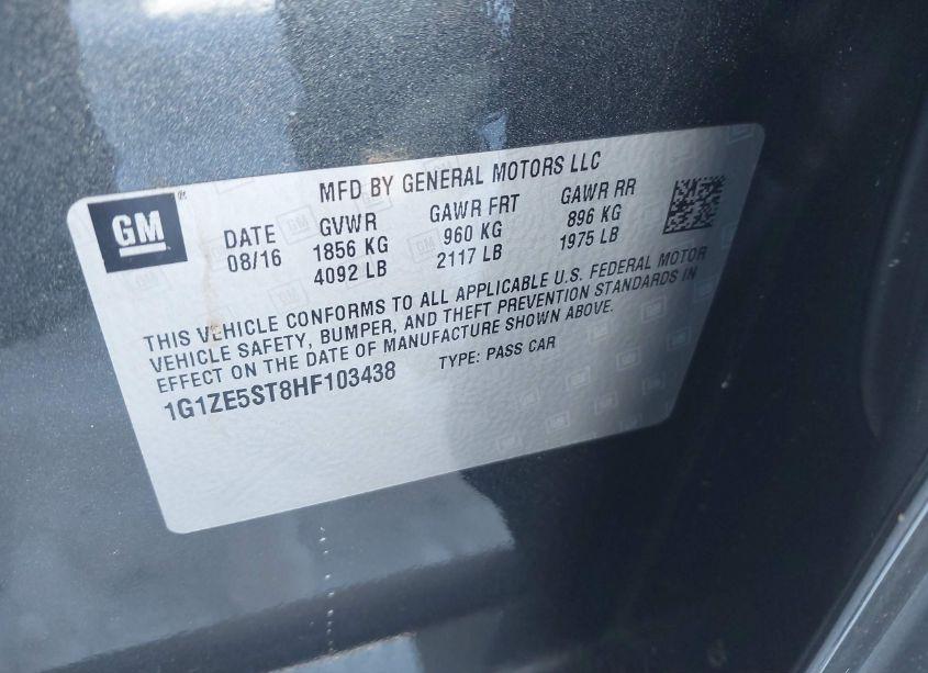 Photo 9 of 2017 Chevrolet Malibu (VIN 1G1ZE5ST8HF103438)