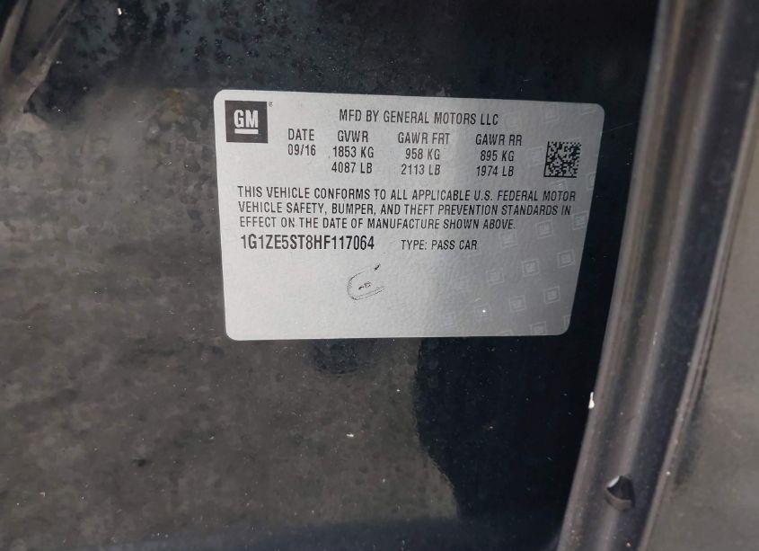 Photo 9 of 2017 Chevrolet Malibu 1LT (VIN 1G1ZE5ST8HF117064)