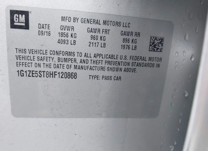 Photo 9 of 2017 Chevrolet Malibu 1LT (VIN 1G1ZE5ST8HF120868)