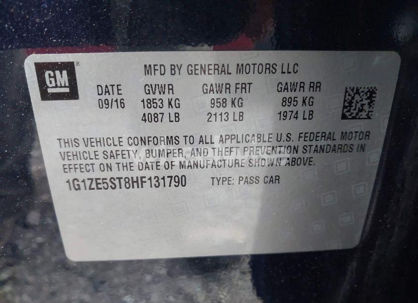 Photo 9 of 2017 Chevrolet Malibu 1LT (VIN 1G1ZE5ST8HF131790)