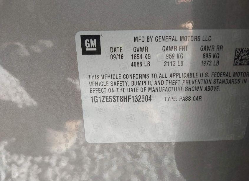 Photo 9 of 2017 Chevrolet Malibu 1LT (VIN 1G1ZE5ST8HF132504)