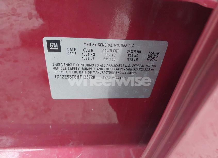 Photo 9 of 2017 Chevrolet Malibu 1LT (VIN 1G1ZE5ST8HF133720)