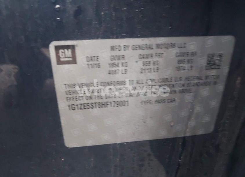 Photo 9 of 2017 Chevrolet Malibu 1LT (VIN 1G1ZE5ST8HF179001)