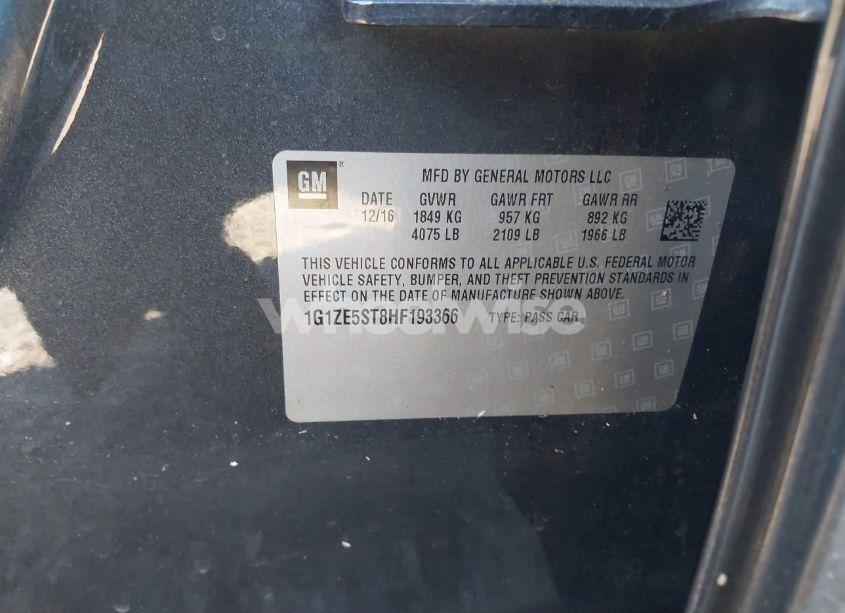 Photo 9 of 2017 Chevrolet Malibu 1LT (VIN 1G1ZE5ST8HF193366)