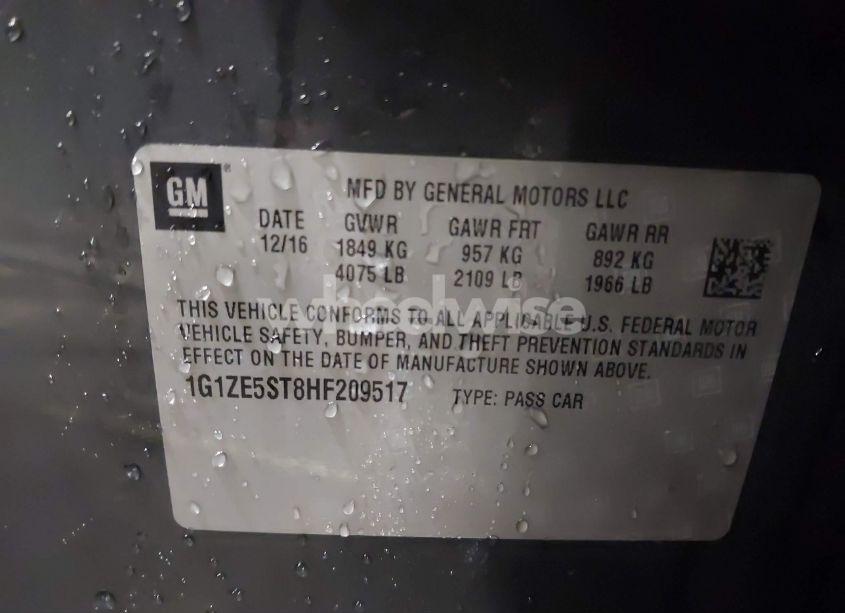 Photo 9 of 2017 Chevrolet Malibu 1LT (VIN 1G1ZE5ST8HF209517)