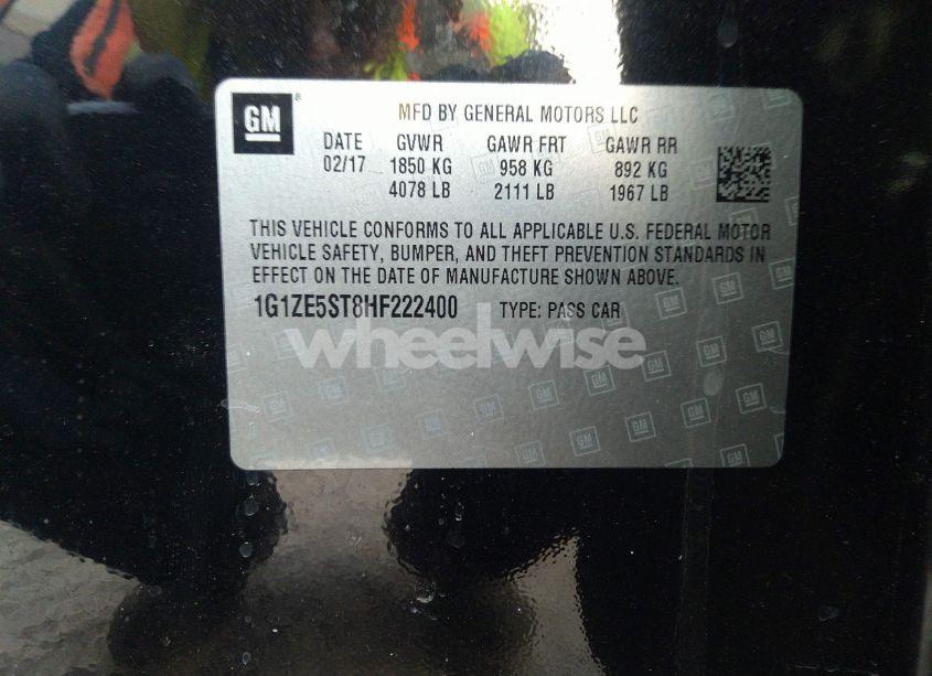 Photo 9 of 2017 Chevrolet Malibu 1LT (VIN 1G1ZE5ST8HF222400)