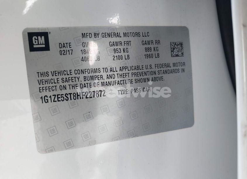 Photo 9 of 2017 Chevrolet Malibu 1LT (VIN 1G1ZE5ST8HF227872)