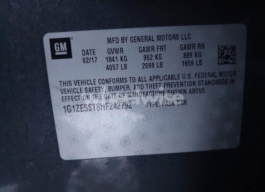 Photo 9 of 2017 Chevrolet Malibu 1LT (VIN 1G1ZE5ST8HF242792)