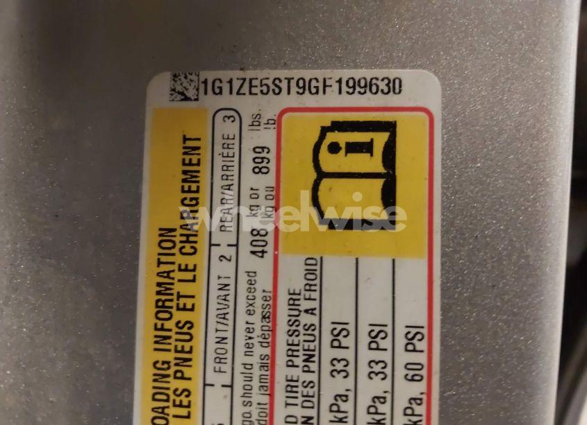 Photo 9 of 2016 Chevrolet Malibu 1LT (VIN 1G1ZE5ST9GF199630)