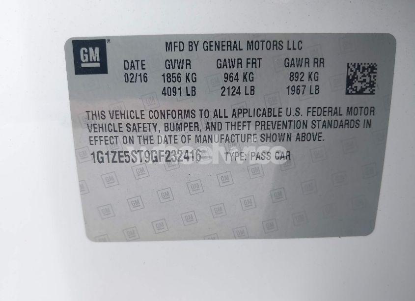 Photo 9 of 2016 Chevrolet Malibu 1LT (VIN 1G1ZE5ST9GF232416)