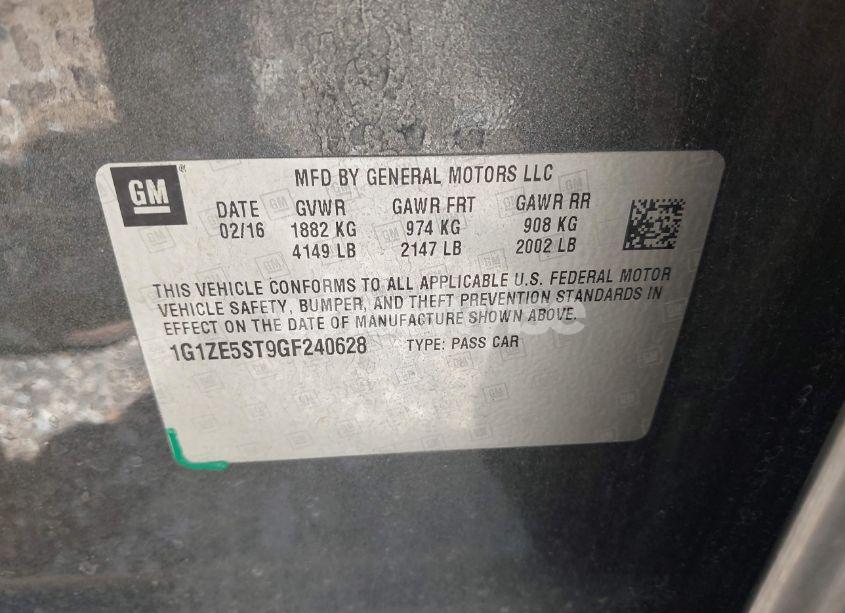 Photo 9 of 2016 Chevrolet Malibu 1LT (VIN 1G1ZE5ST9GF240628)